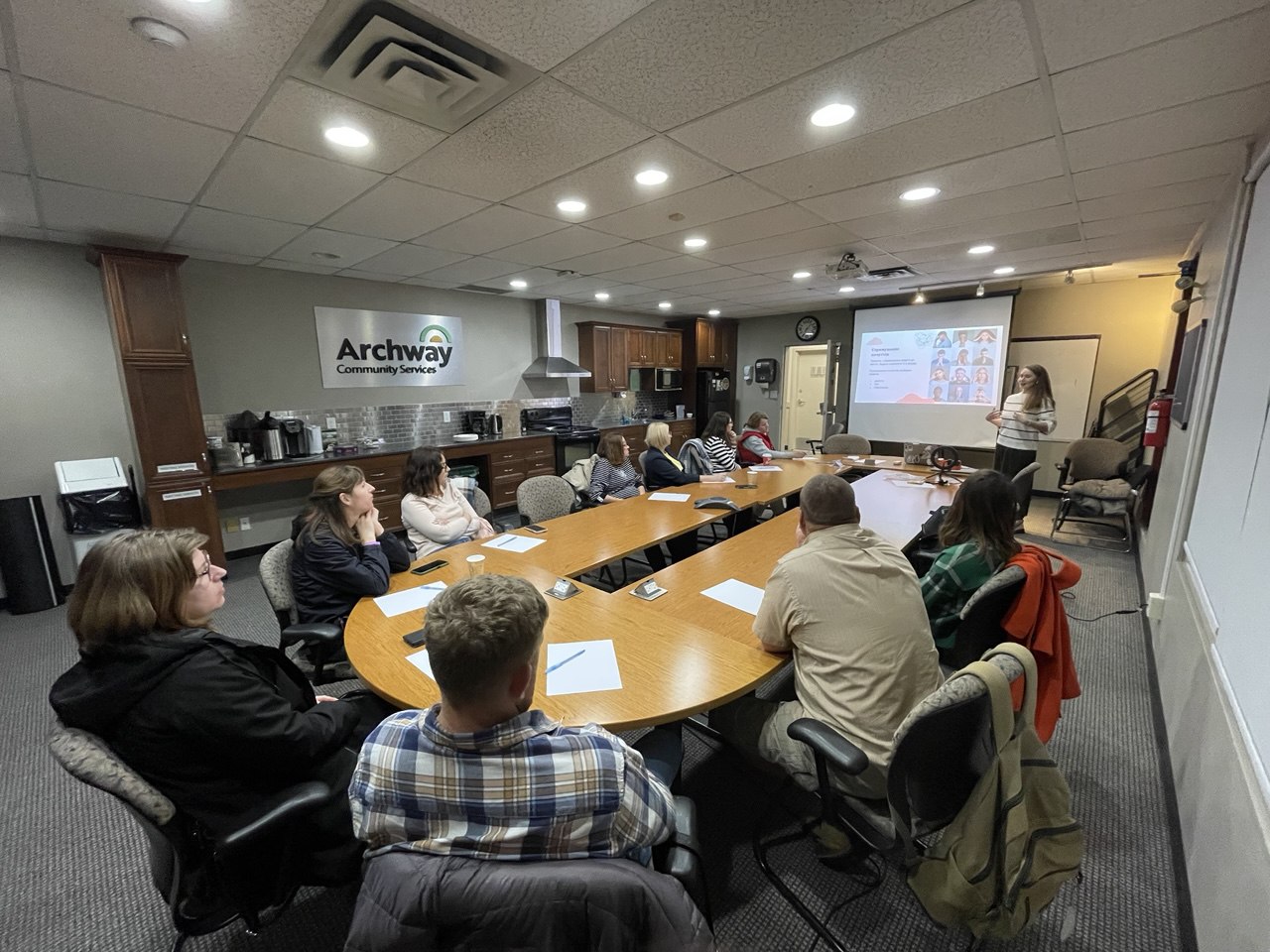 Yuliia Kovalova provides group theraphy in Archway Community Center